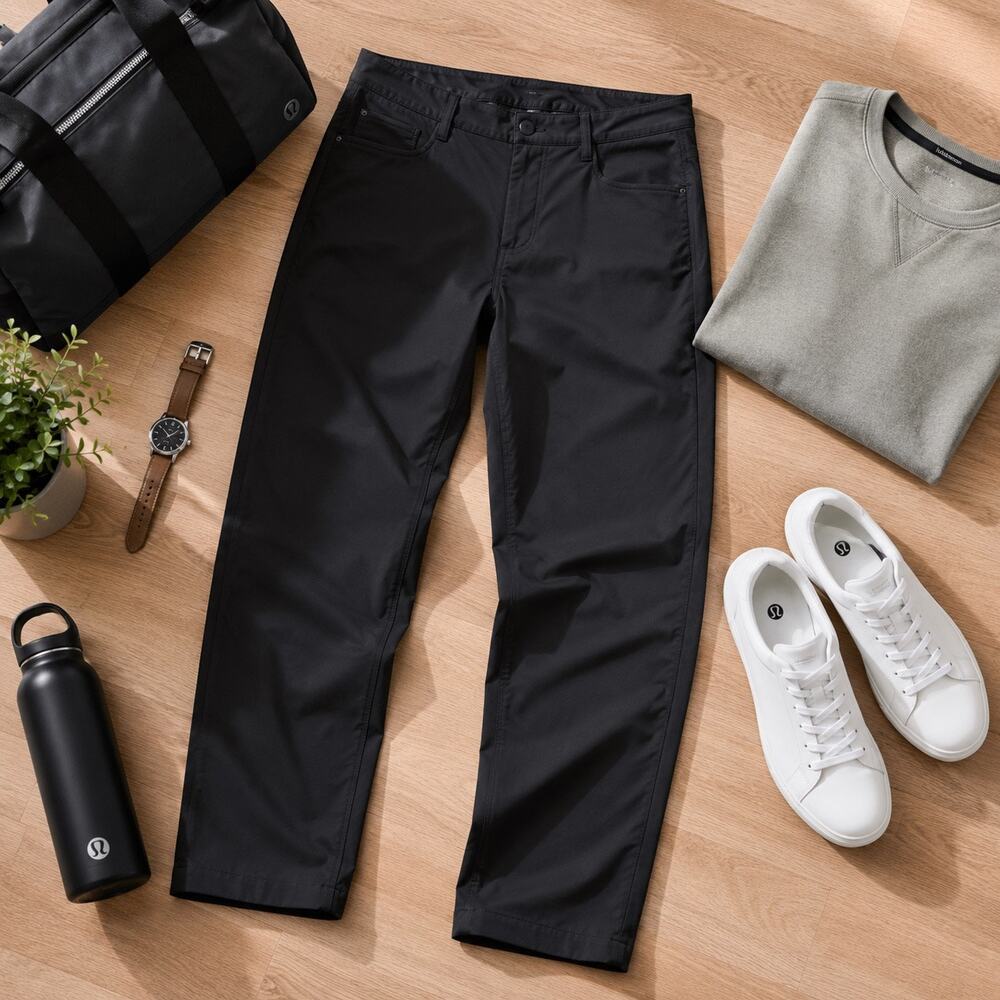 Lululemon Men’s Black Performance 5 Pocket Pants Stretch Travel Golf Size 38